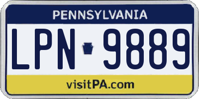 PA license plate LPN9889