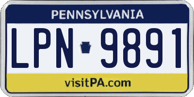 PA license plate LPN9891