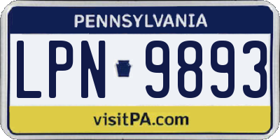 PA license plate LPN9893