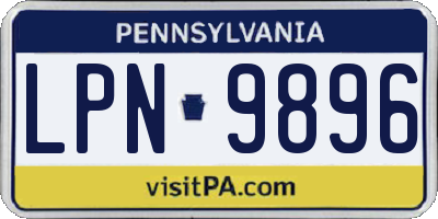 PA license plate LPN9896