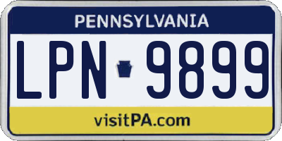 PA license plate LPN9899
