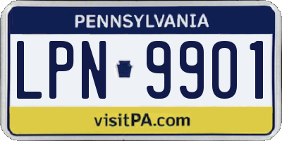 PA license plate LPN9901