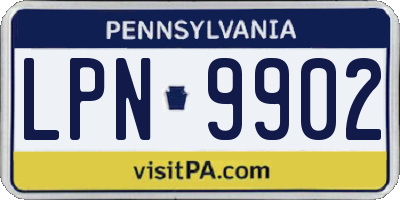 PA license plate LPN9902