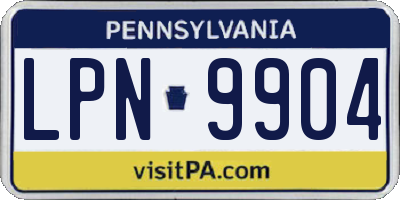 PA license plate LPN9904