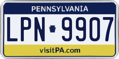 PA license plate LPN9907
