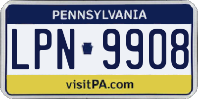 PA license plate LPN9908