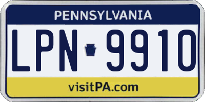 PA license plate LPN9910
