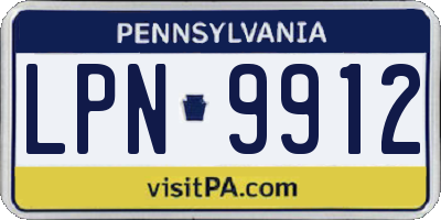 PA license plate LPN9912