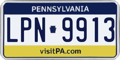 PA license plate LPN9913