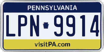 PA license plate LPN9914