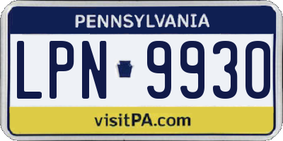 PA license plate LPN9930