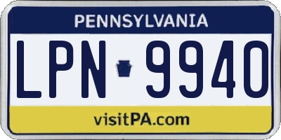 PA license plate LPN9940