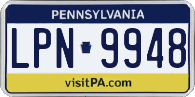 PA license plate LPN9948