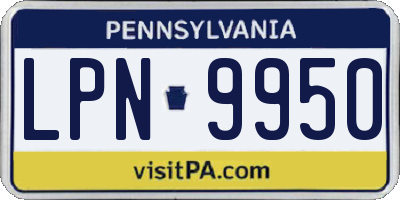 PA license plate LPN9950