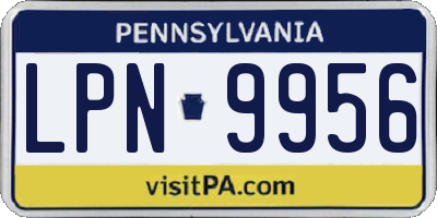 PA license plate LPN9956