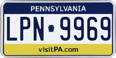PA license plate LPN9969