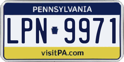 PA license plate LPN9971