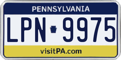 PA license plate LPN9975
