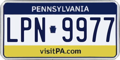 PA license plate LPN9977