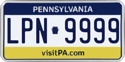 PA license plate LPN9999
