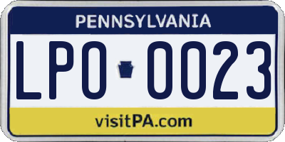 PA license plate LPO0023