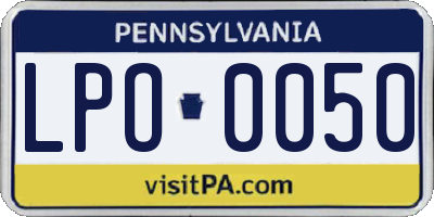 PA license plate LPO0050