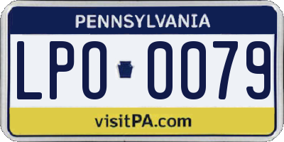 PA license plate LPO0079