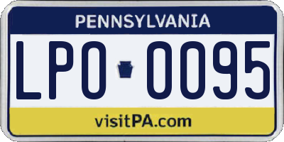 PA license plate LPO0095