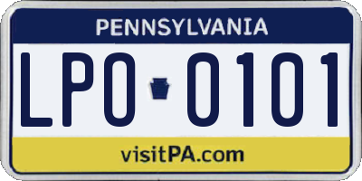 PA license plate LPO0101