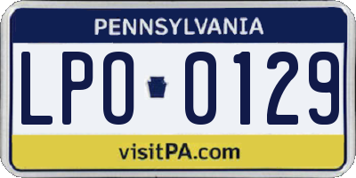 PA license plate LPO0129