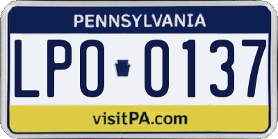 PA license plate LPO0137