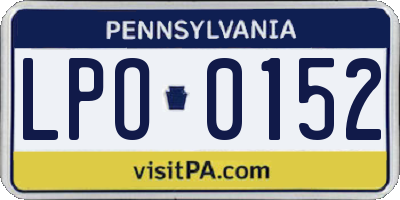 PA license plate LPO0152