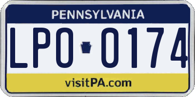PA license plate LPO0174