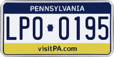 PA license plate LPO0195