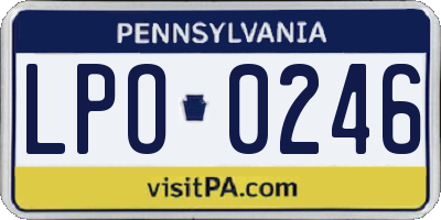 PA license plate LPO0246