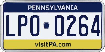 PA license plate LPO0264