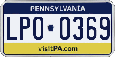 PA license plate LPO0369
