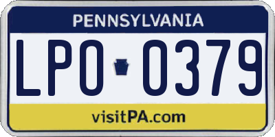 PA license plate LPO0379