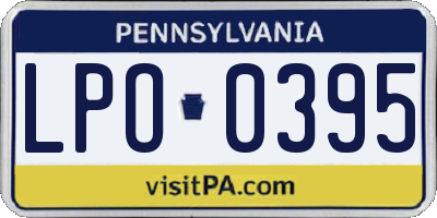 PA license plate LPO0395