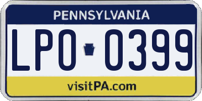 PA license plate LPO0399