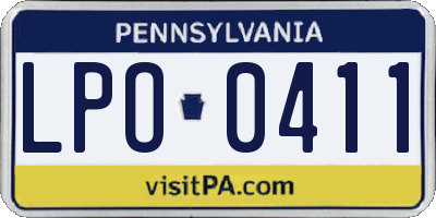PA license plate LPO0411