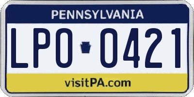 PA license plate LPO0421
