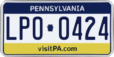 PA license plate LPO0424