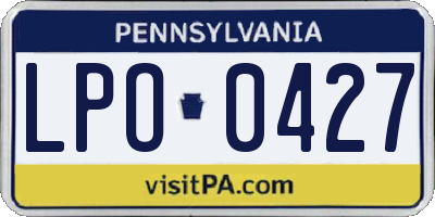 PA license plate LPO0427