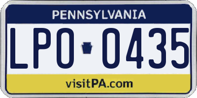 PA license plate LPO0435
