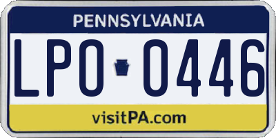 PA license plate LPO0446
