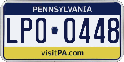 PA license plate LPO0448