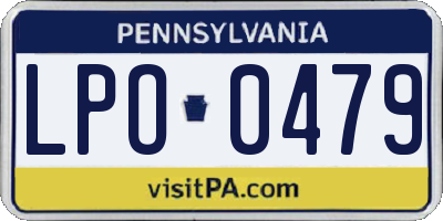 PA license plate LPO0479