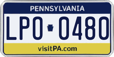PA license plate LPO0480