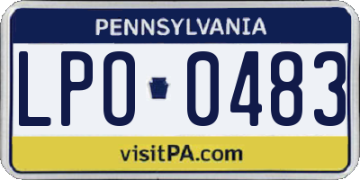 PA license plate LPO0483